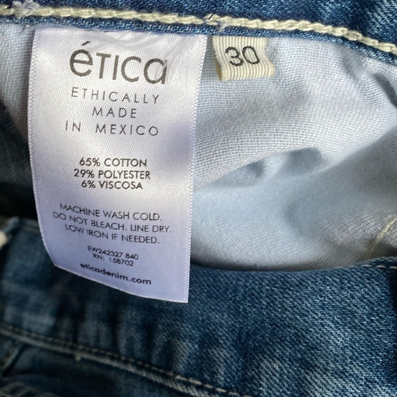 Etica Iris Relaxed Barrel Jean Fistral sz 30 - Picture 4 of 7